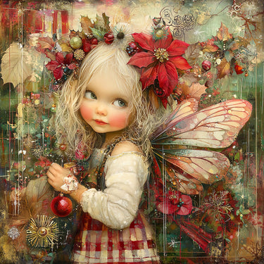 Christmas Fairy, DCO-102143, Sign For Wreath, 10x10in Metal Sign